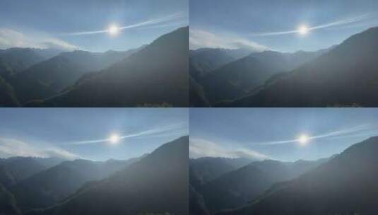 山林蓝天白云空镜头高清在线视频素材下载