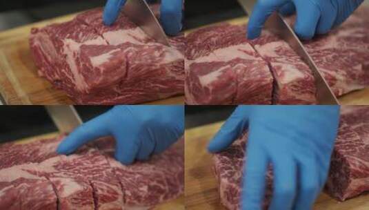 精选牛肉切肉牛排高清在线视频素材下载