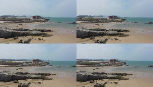 航拍福建平潭海边的沙滩，海岸线高清在线视频素材下载