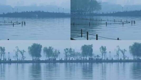 杭州西湖断桥雾景4K视频素材高清在线视频素材下载