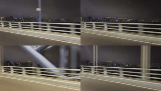 晚上透过汽车窗外的城市风光高清在线视频素材下载