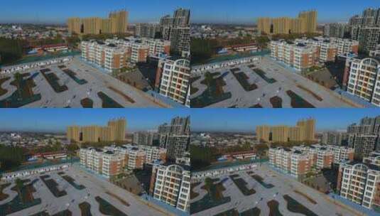 航拍山西城市现代化发展高清在线视频素材下载