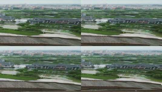湖北 荆州 古城 建筑 竖屏 航拍高清在线视频素材下载