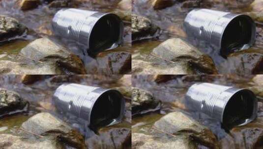 在水中的罐子高清在线视频素材下载