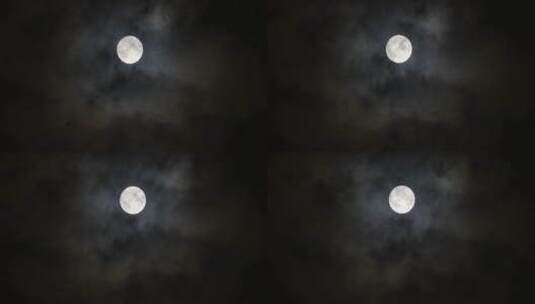 月亮和乌云高清在线视频素材下载