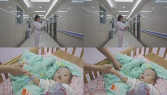 新生儿科医生抱着新生儿高清在线视频素材下载