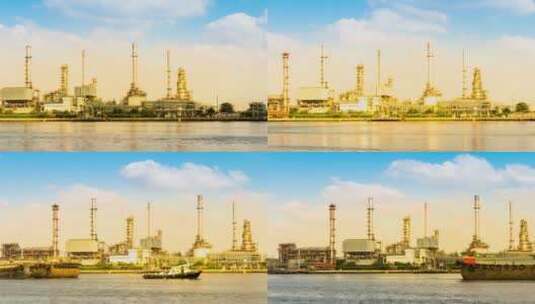沙特延布炼厂延时摄影高清在线视频素材下载