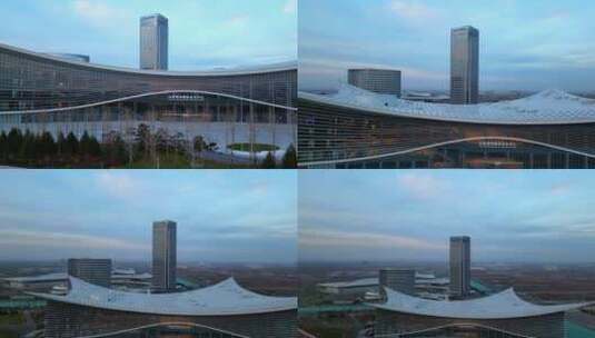 太原潇河综改区国际会议中心国际会展中心高清在线视频素材下载