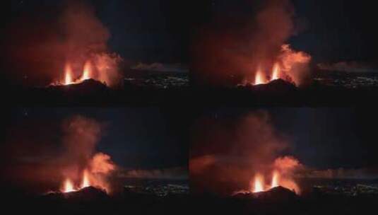 火山喷发延时摄影高清在线视频素材下载