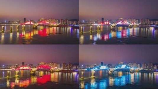 梧州高旺大桥夜景航拍延时视频高清在线视频素材下载