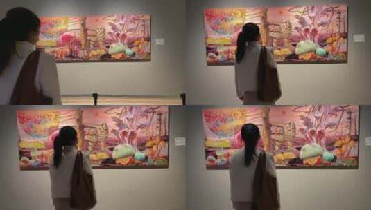 济南市美术馆：第二届国际双年展展览现场高清在线视频素材下载