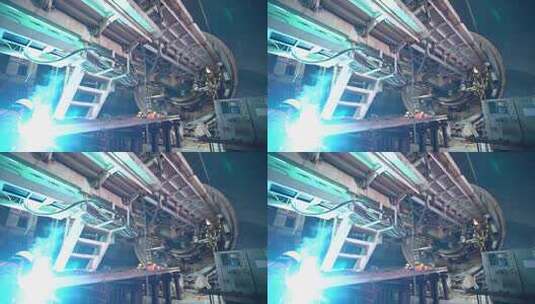 TBM盾构机隧道施工空推过站高清视频素材高清在线视频素材下载