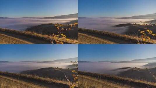 自然风光 山顶日出云海雾海阳光普照高清在线视频素材下载