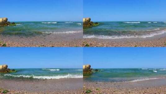 海浪汹涌的海浪 海浪拍打岩石高清在线视频素材下载