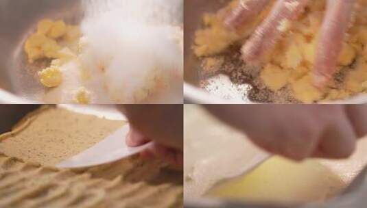 抹茶甜点制作过程-高速摄影高清在线视频素材下载
