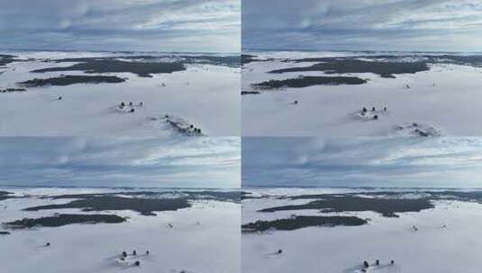 航拍内蒙古鄂温克林海雪原高清在线视频素材下载