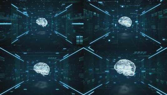 人工智能大脑数据处理高清在线视频素材下载