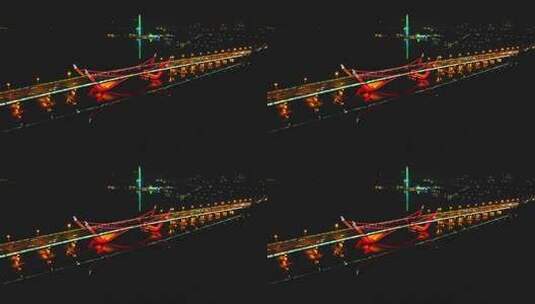 4K航拍蠡湖大桥夜景高清在线视频素材下载