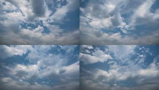 蓝天白云晴朗多云天空天气蔚蓝高清在线视频素材下载