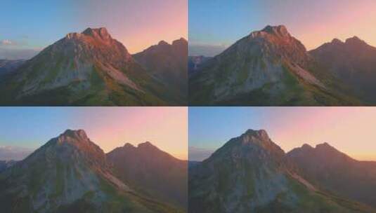 山脉的日落景观高清在线视频素材下载