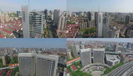 上海嘉定 电信通信大楼 航拍高清在线视频素材下载