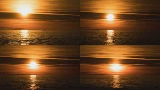 海上美丽的日落。时光流逝高清在线视频素材下载
