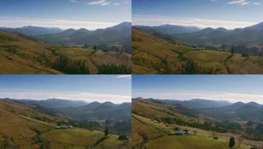 乌克兰喀尔巴布韦山脉美丽山谷中的小村庄高清在线视频素材下载