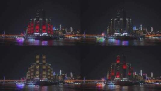 重庆来福士夜景高清在线视频素材下载
