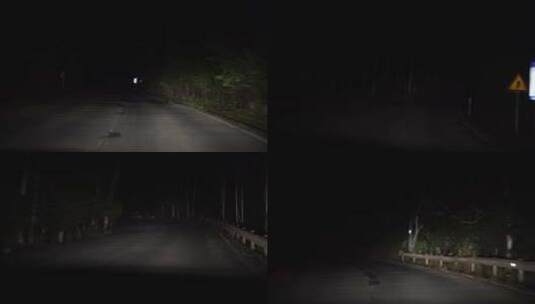 夜间开车行驶在乡间小路夜晚开车驾驶山路高清在线视频素材下载