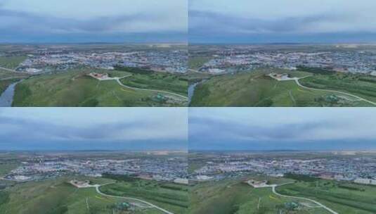 内蒙古边境城市拉布大林小镇高清在线视频素材下载