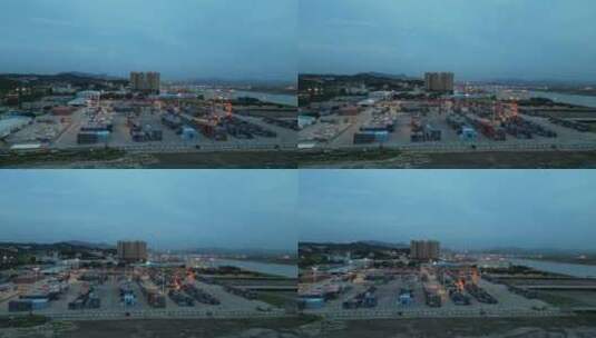 航拍泉州港务集团码头高清在线视频素材下载