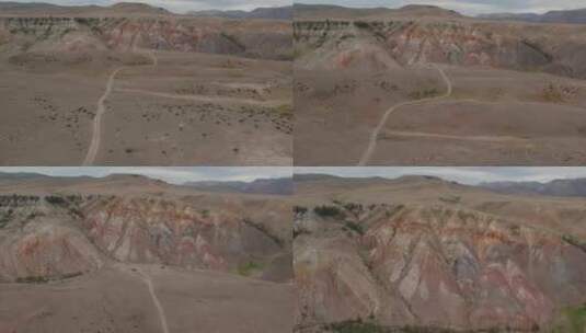 阿尔泰，Kyzyl-Chin山谷的红色山脉的火星谷高清在线视频素材下载