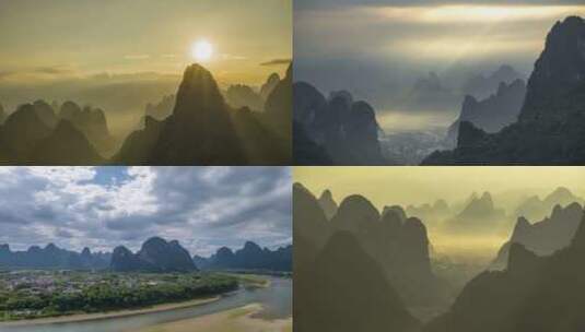 13组桂林山水大气风光延时高清在线视频素材下载