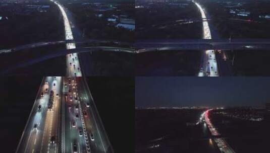 高速堵车夜景高清在线视频素材下载
