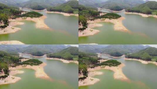 航拍福建千岛湖漳州龙海后湖水库高清在线视频素材下载