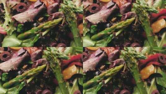 蔬菜 沙拉 食物 美味高清在线视频素材下载