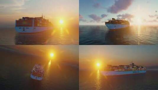 货轮 远洋货轮 海上运输高清在线视频素材下载