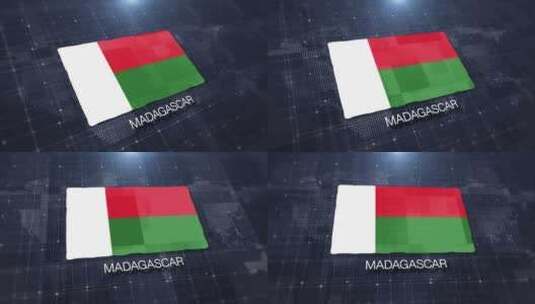 马达加斯加国旗展示高清在线视频素材下载