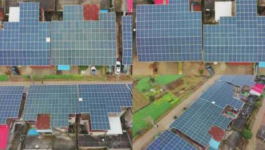 农村太阳能光伏发电屋顶光伏高清在线视频素材下载