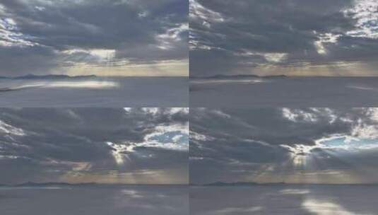 大范围移动延时航拍丁达尔光阳光在云层跳舞高清在线视频素材下载
