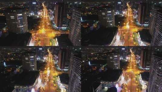城市夜景车辆车流延时摄影高清在线视频素材下载