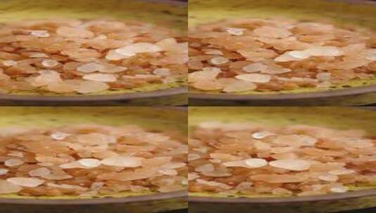 岩盐玫瑰盐海盐喜马拉雅玫瑰盐旋转特写高清在线视频素材下载