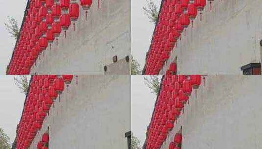 【合集】一墙红灯笼空镜头高清在线视频素材下载