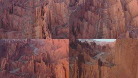 经典航拍穿越红山大峡谷光影高清在线视频素材下载