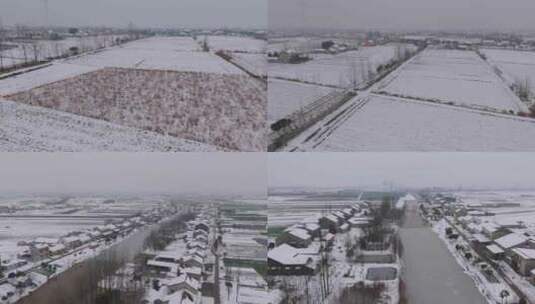 冬季农村雪景 湖北大雪高清在线视频素材下载