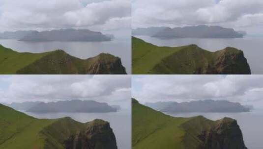 法罗群岛特罗兰卡尔索岛海角上的卡尔索灯塔高清在线视频素材下载