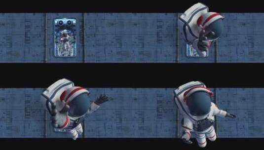 4K裸眼3d太空宇航员出屏出框冲屏素材高清在线视频素材下载