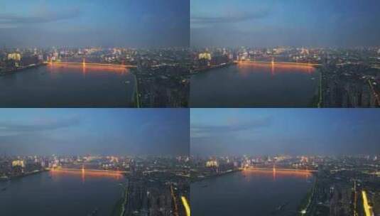 武汉长江全景灯光秀高清在线视频素材下载