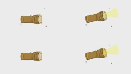 户外露营手电筒的矢量动画。简单露营设备设高清在线视频素材下载