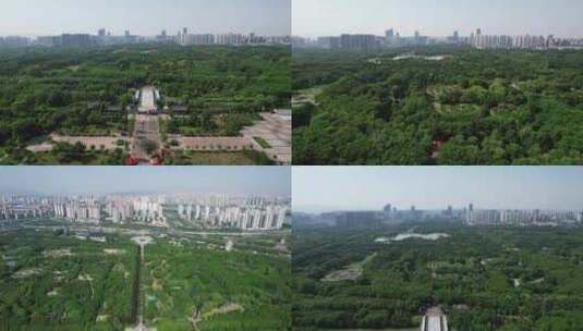河南洛阳隋唐城遗址植物园航拍高清在线视频素材下载